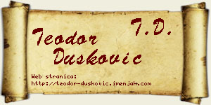 Teodor Dušković vizit kartica